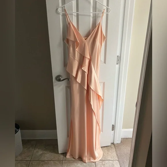 gianni bini satin dress Gianni Bini Addison Satin Square Neck A-Line Drop Waist Mini Dress